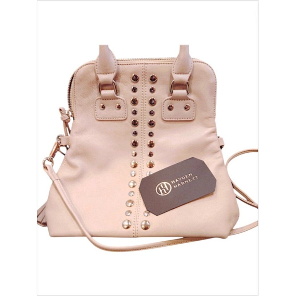 NEW Hayden Harnett Studded Blush Leather 2-in-1 Hand Bag / Cross Body w/Dust Bag